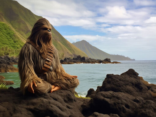 Chewbacca meditating